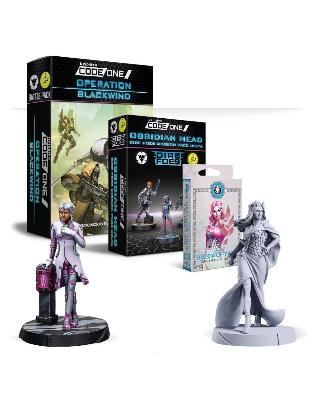INFINITY BUNDLE: Operation Blackwind + Dire Foes Mission Delta: Obsidian Head + Helen of Troy Exclusive Edition